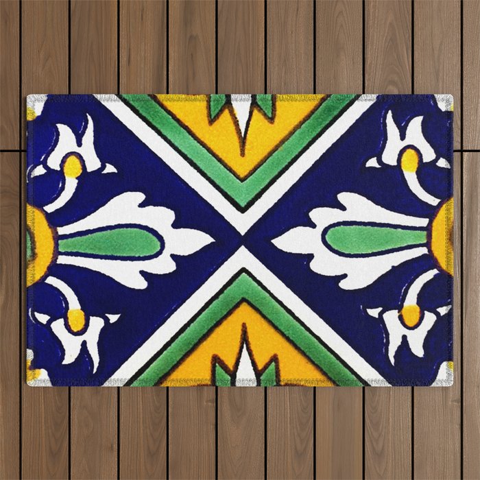 talaveramexican tile Outdoor Rug Gallery Image 1