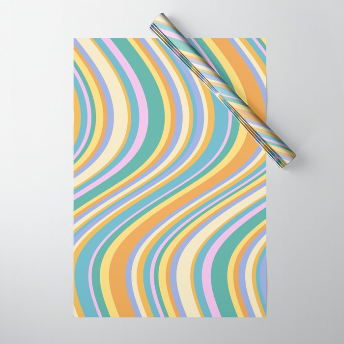 Wavy Stripes XXIV - 90s Summer Wrapping Paper Gallery Image 1