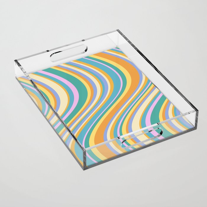 Wavy Stripes XXIV - 90s Summer Acrylic Tray Gallery Image 1