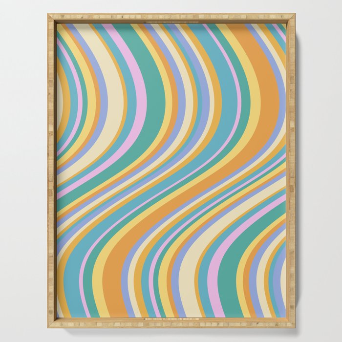 Wavy Stripes XXIV - 90s Summer Serving Tray Gallery Image 1