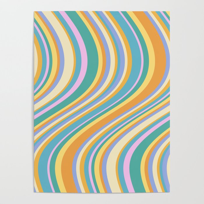 Wavy Stripes XXIV - 90s Summer Poster Gallery Image 1