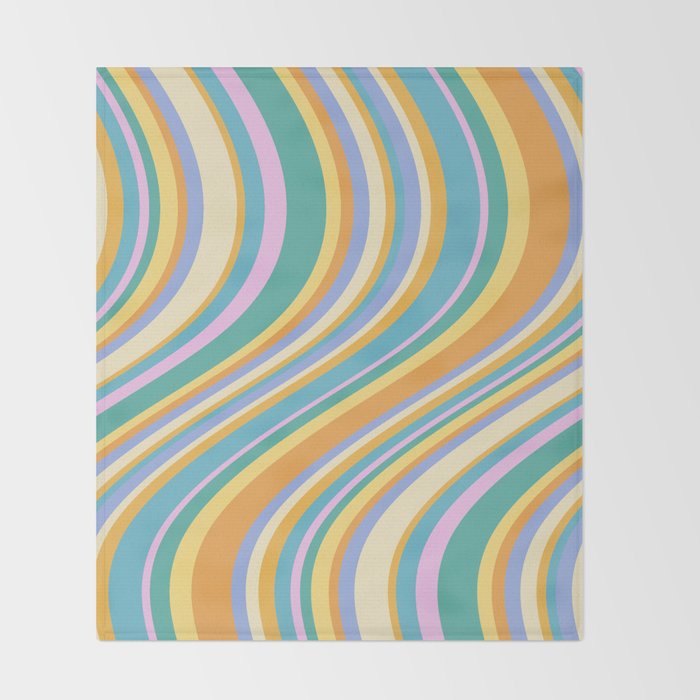 Wavy Stripes XXIV - 90s Summer Throw Blanket Gallery Image 2