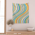 Wavy Stripes XXIV - 90s Summer Wall Tapestry Gallery Image 2