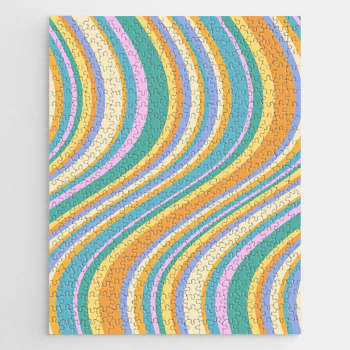 Wavy Stripes XXIV - 90s Summer Jigsaw Puzzle Gallery Image 1