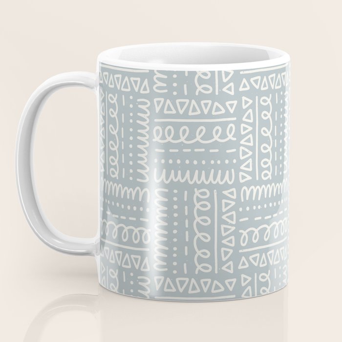 Sweet Doodle Squares . Coastal Blue Coffee Mug Gallery Image 3