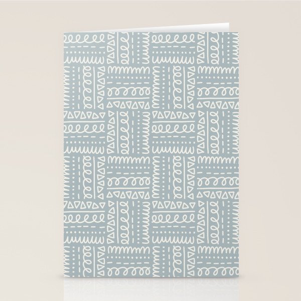 Sweet Doodle Squares . Coastal Blue Stationery Card Gallery Image 1