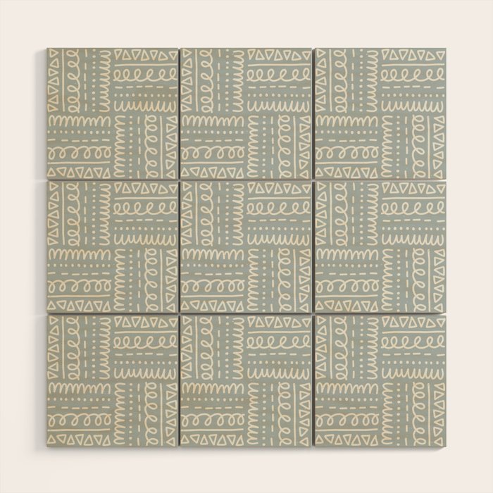 Sweet Doodle Squares . Coastal Blue Wood Wall Art Gallery Image 1