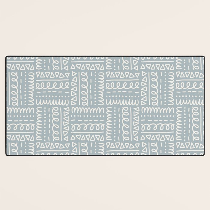 Sweet Doodle Squares . Coastal Blue Desk Mat Gallery Image 3