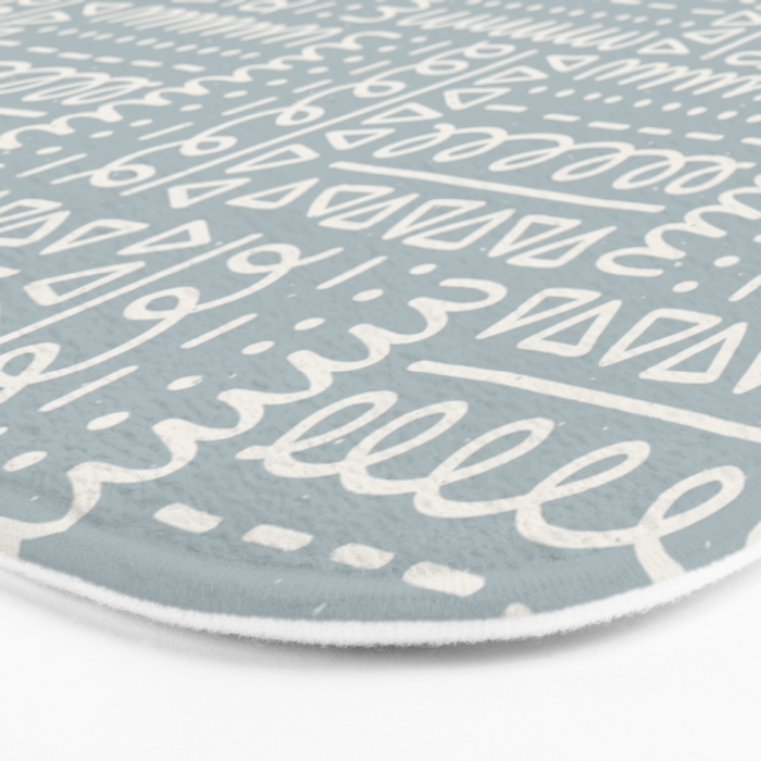 Sweet Doodle Squares . Coastal Blue Bath Mat Gallery Image 3