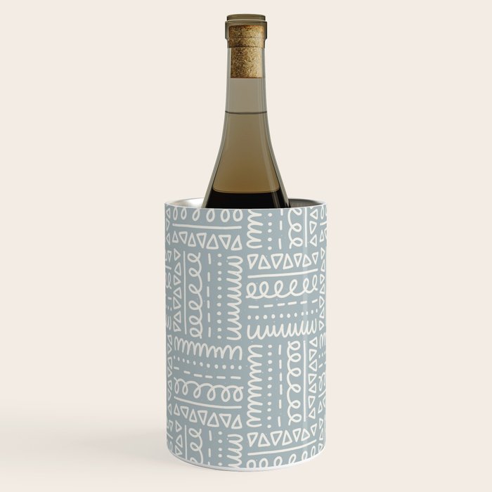 Sweet Doodle Squares . Coastal Blue Wine Chiller Gallery Image 1