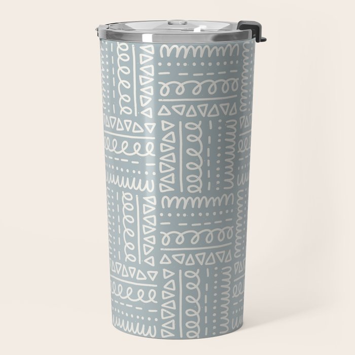 Sweet Doodle Squares . Coastal Blue Travel Mug Gallery Image 2