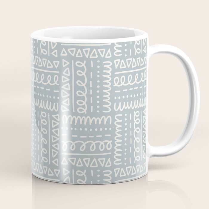 Sweet Doodle Squares . Coastal Blue Coffee Mug Gallery Image 1