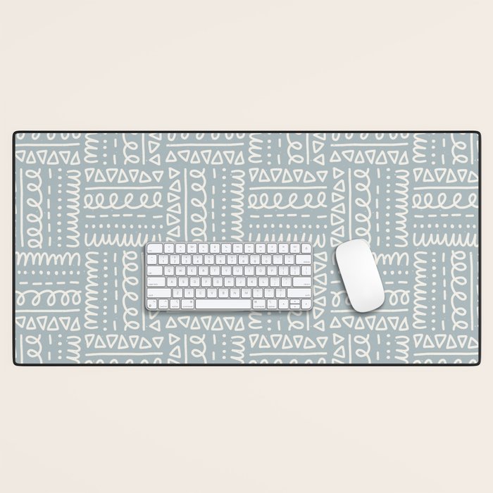 Sweet Doodle Squares . Coastal Blue Desk Mat Gallery Image 1