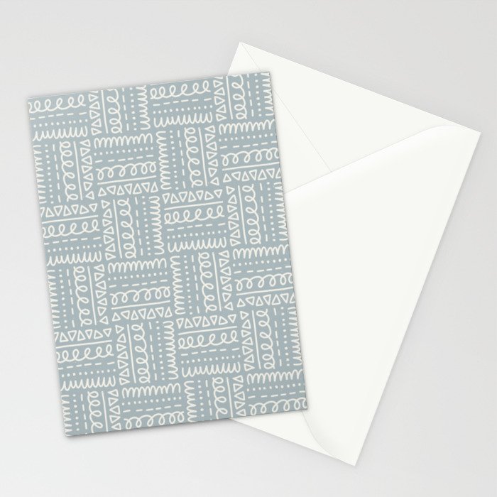 Sweet Doodle Squares . Coastal Blue Stationery Card Gallery Image 2