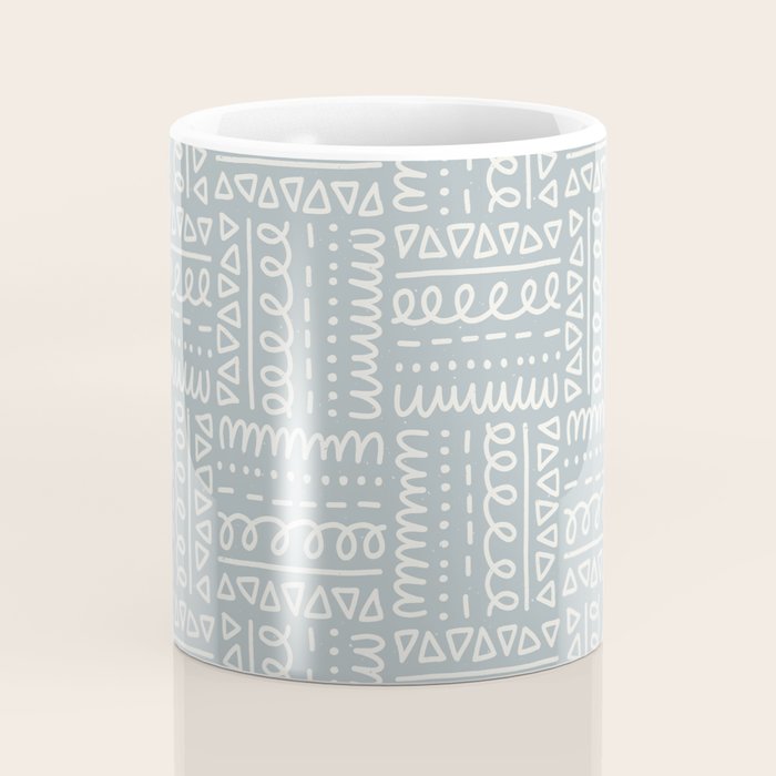 Sweet Doodle Squares . Coastal Blue Coffee Mug Gallery Image 4
