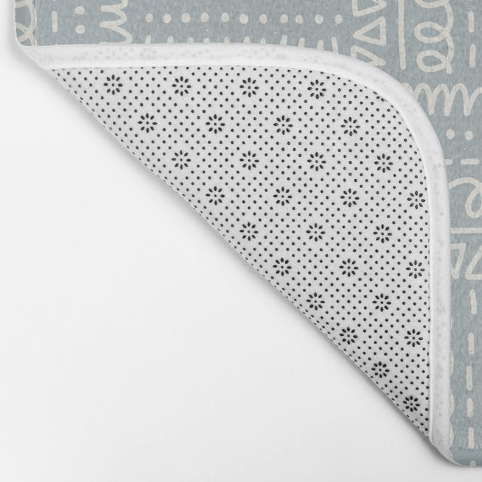 Sweet Doodle Squares . Coastal Blue Bath Mat Gallery Image 2