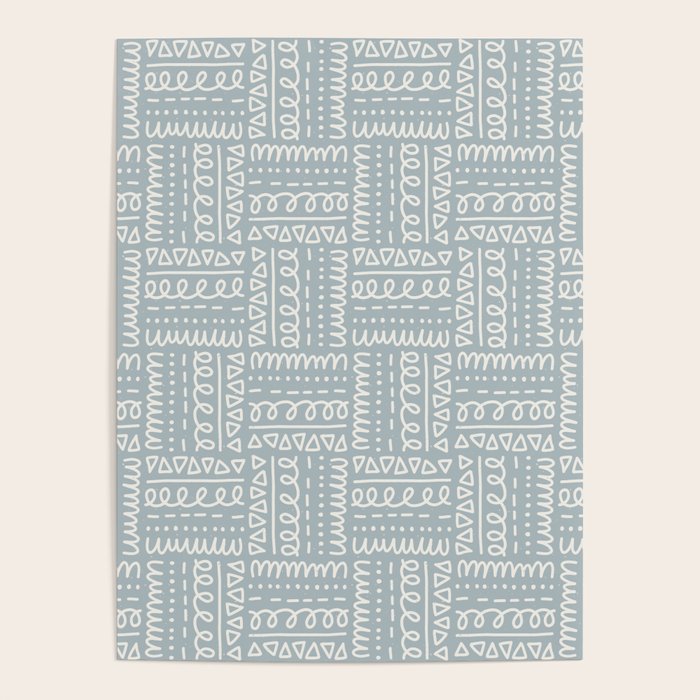 Sweet Doodle Squares . Coastal Blue Poster Gallery Image 4