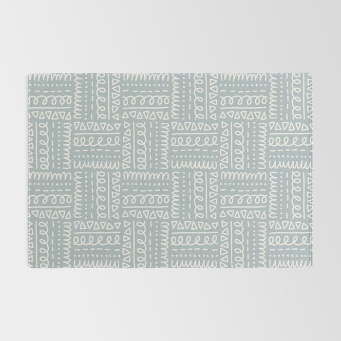 Sweet Doodle Squares . Coastal Blue Rug Gallery Image 2