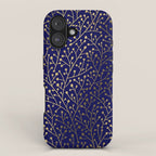 Gold Berry Branches on Navy iPhone Case Gallery Image 1