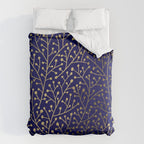Gold Berry Branches on Navy Comforter Gallery Image 6
