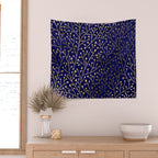 Gold Berry Branches on Navy Wall Tapestry Gallery Image 2