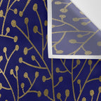 Gold Berry Branches on Navy Wall Tapestry Gallery Image 3