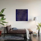 Gold Berry Branches on Navy Wood Wall Art Gallery Image 2