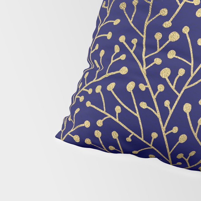 Gold Berry Branches on Navy Pillow Sham Gallery Image 4