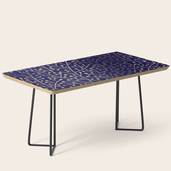Gold Berry Branches on Navy Coffee Table Gallery Image 1