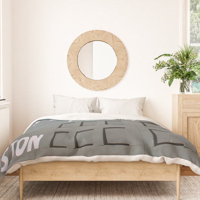 Fenwall -- Boston Fenway Park Wall, Green Monster, Red Sox Duvet Cover Gallery Image 3