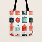 Flask Collection - Red & Turquoise Palette Tote Bag Gallery Image 1