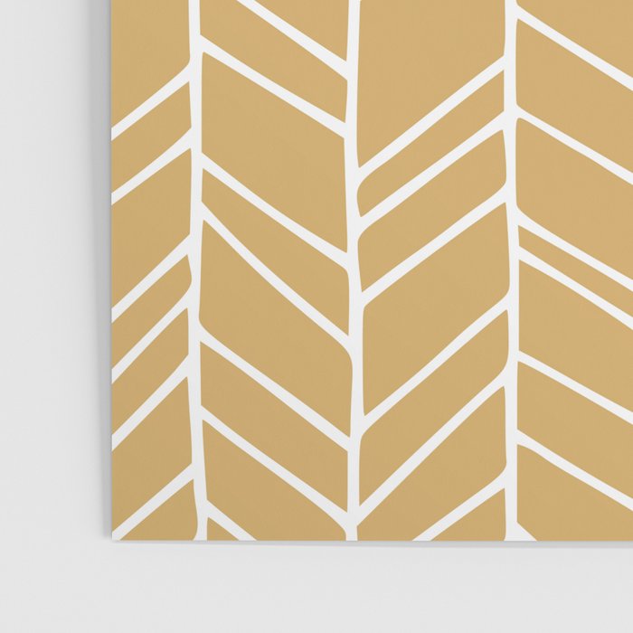Rustic Herringbone in Mustard Yellow Poster Gallery Image 3