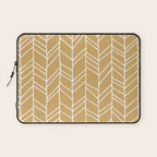 Rustic Herringbone in Mustard Yellow Laptop Sleeve Gallery Image 1