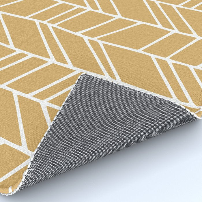 Rustic Herringbone in Mustard Yellow Rug Gallery Image 4