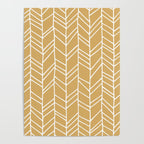 Rustic Herringbone in Mustard Yellow Poster Gallery Image 4