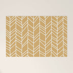 Rustic Herringbone in Mustard Yellow Welcome Mat Gallery Image 1