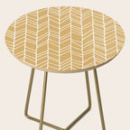 Rustic Herringbone in Mustard Yellow Side Table Gallery Image 2
