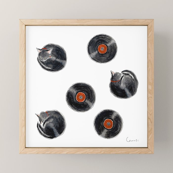 Record Nyanco - Record kitty - Mini Art Print Gallery Image 1