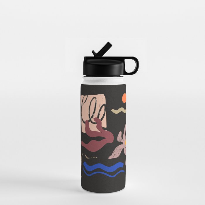 Abstract Floral 3 Water Bottle Gallery Image 1