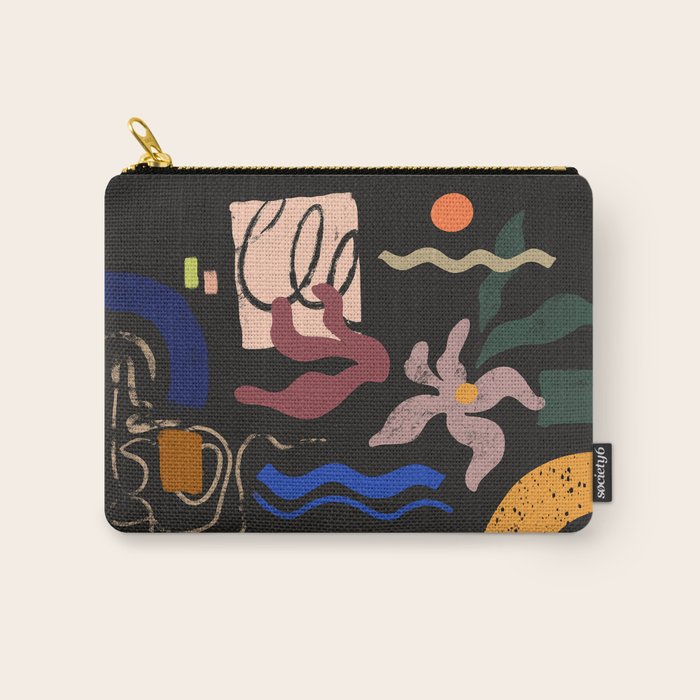 Abstract Floral 3 Carry All Pouch Gallery Image 1