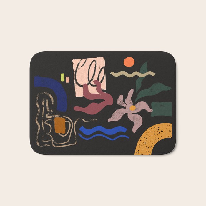 Abstract Floral 3 Bath Mat Gallery Image 1