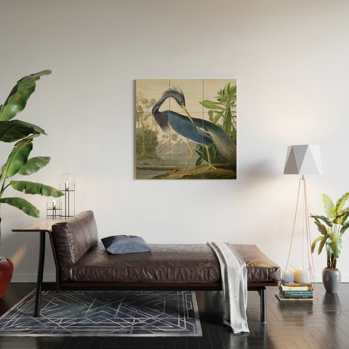 John James Audubon Louisiana Heron Painting Wood Wall Art Gallery Image 2