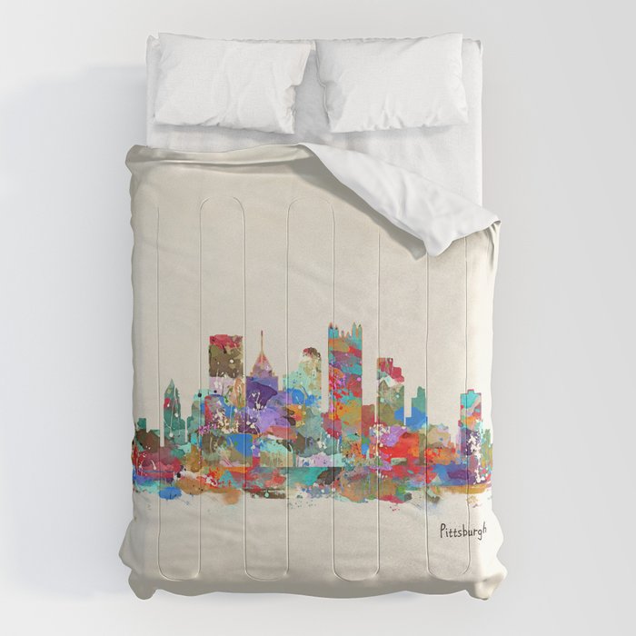 Pittsburgh Pennsylvania skyline Comforter Gallery Image 6