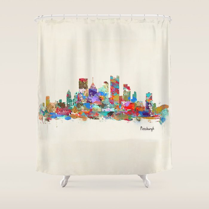 Pittsburgh Pennsylvania skyline Shower Curtain Gallery Image 1