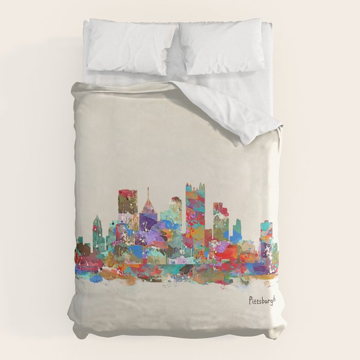 Pittsburgh Pennsylvania skyline Duvet Cover Gallery Image 6
