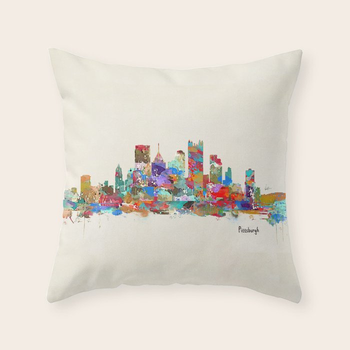 Pittsburgh Pennsylvania skyline Throw Pillow Gallery Image 6