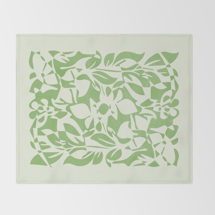 Floral Pattern: Forest Green Edition Throw Blanket Gallery Image 2