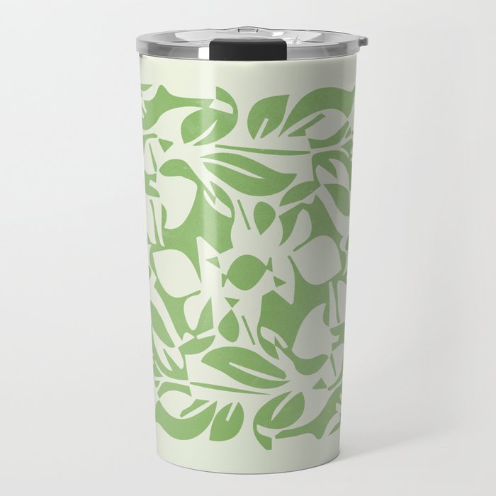 Floral Pattern: Forest Green Edition Travel Mug Gallery Image 1
