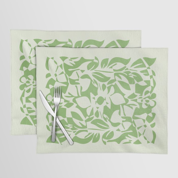 Floral Pattern: Forest Green Edition Placemat Gallery Image 1
