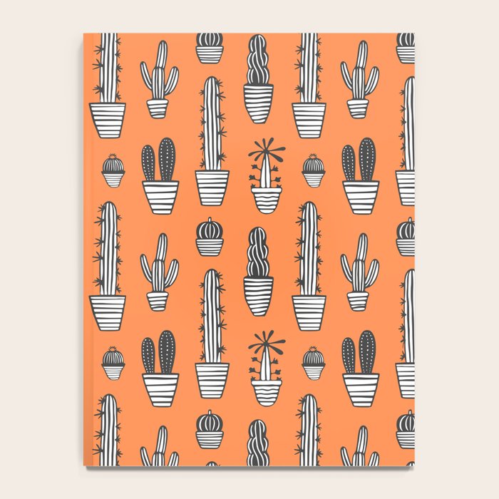Retro hand drawn cactus plant pattern Notebook Gallery Image 4